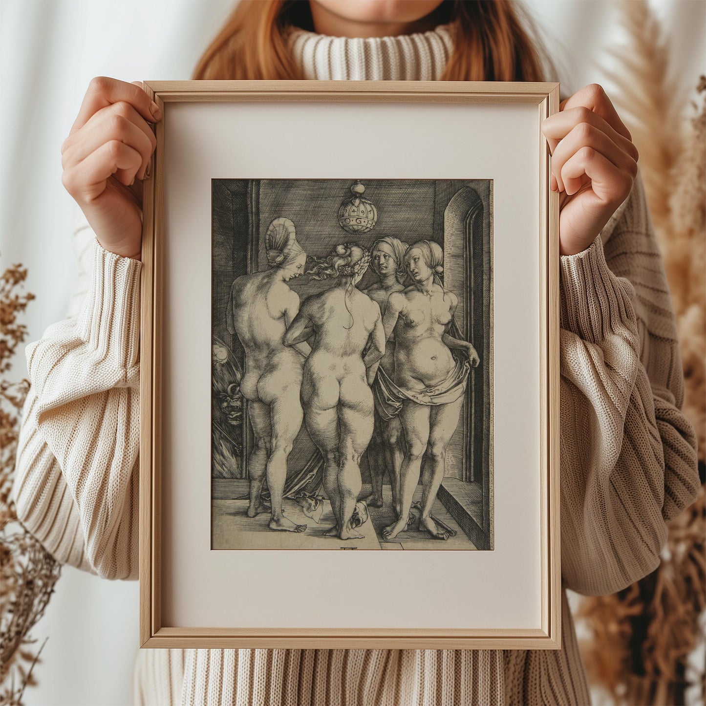 Four Naked Women by Albrecht Dürer 1497 | Renaissance Art Print (D0360)