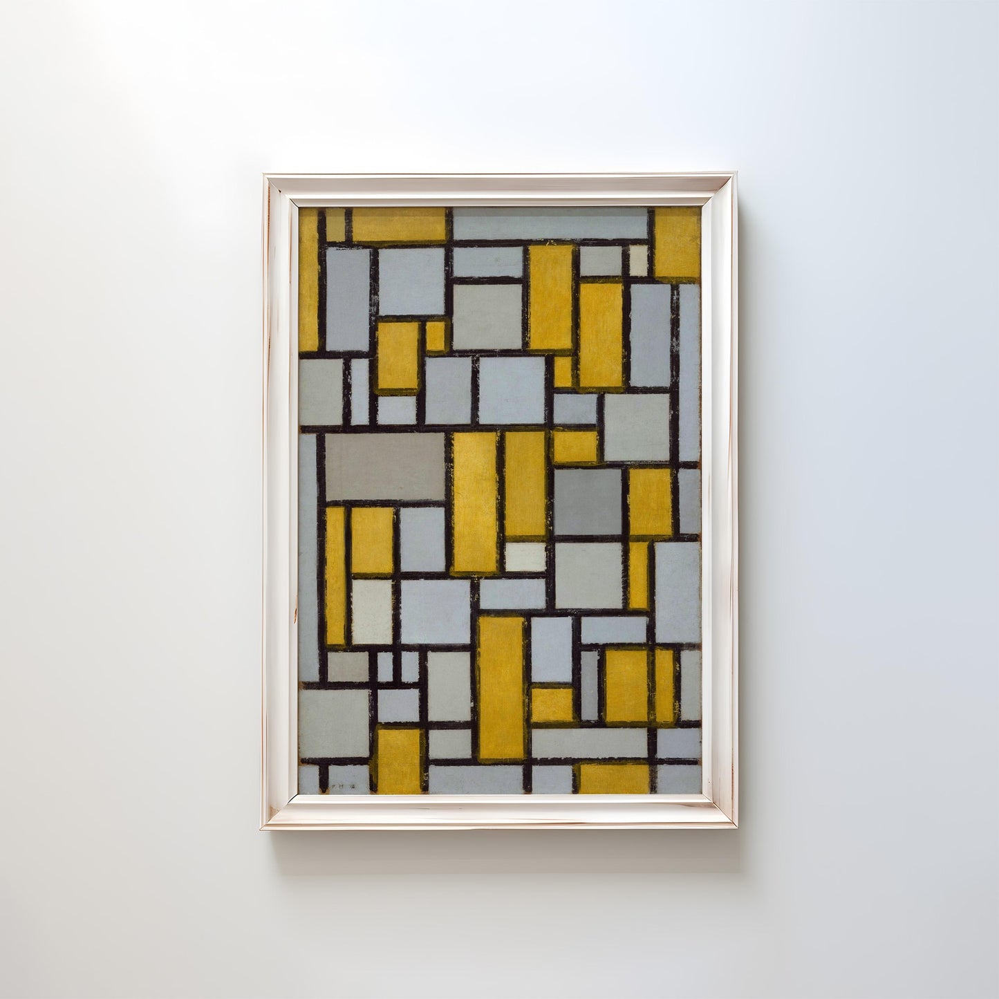 Composition with Grid #1 by Piet Mondriaan 1918 | Abstract Art Print (D0443)