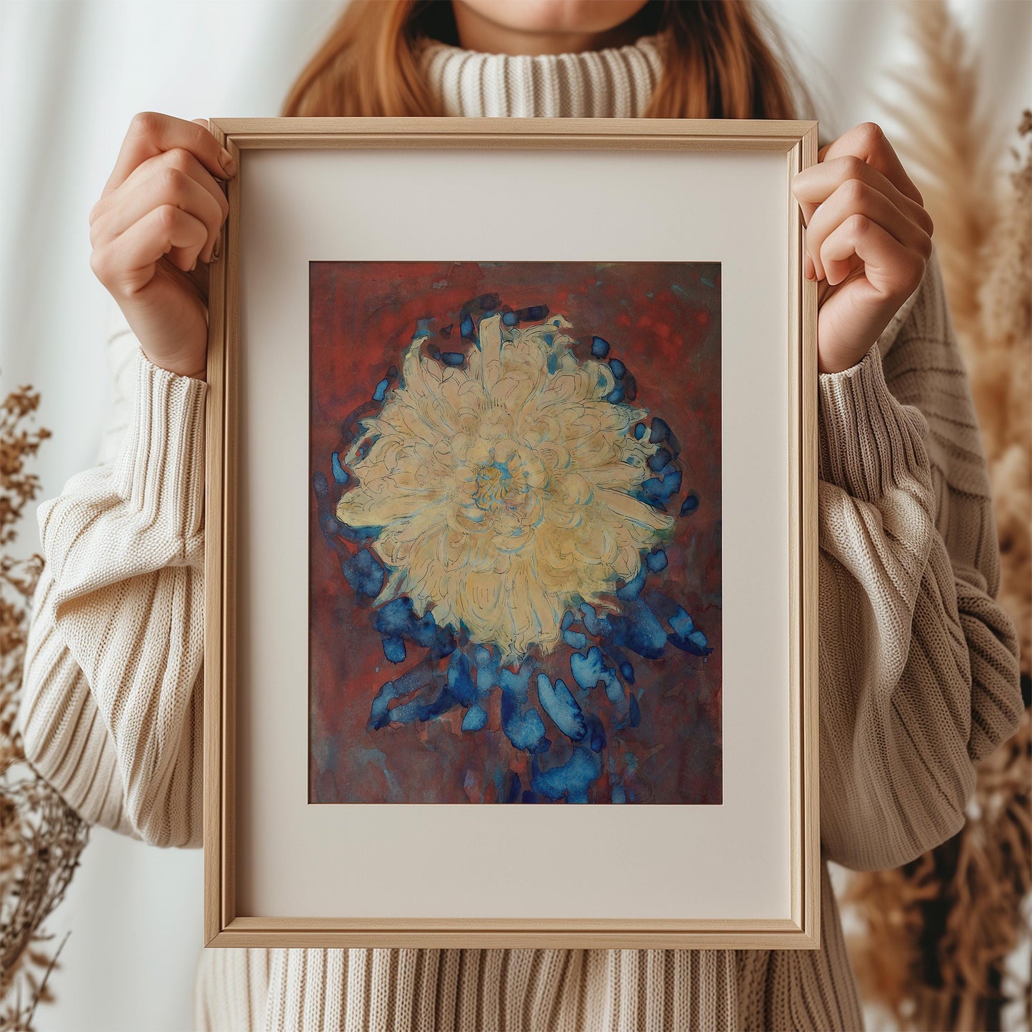 Chrysanthemum by Piet Mondriaan c.1908-09 | Floral Art Print (D0571)