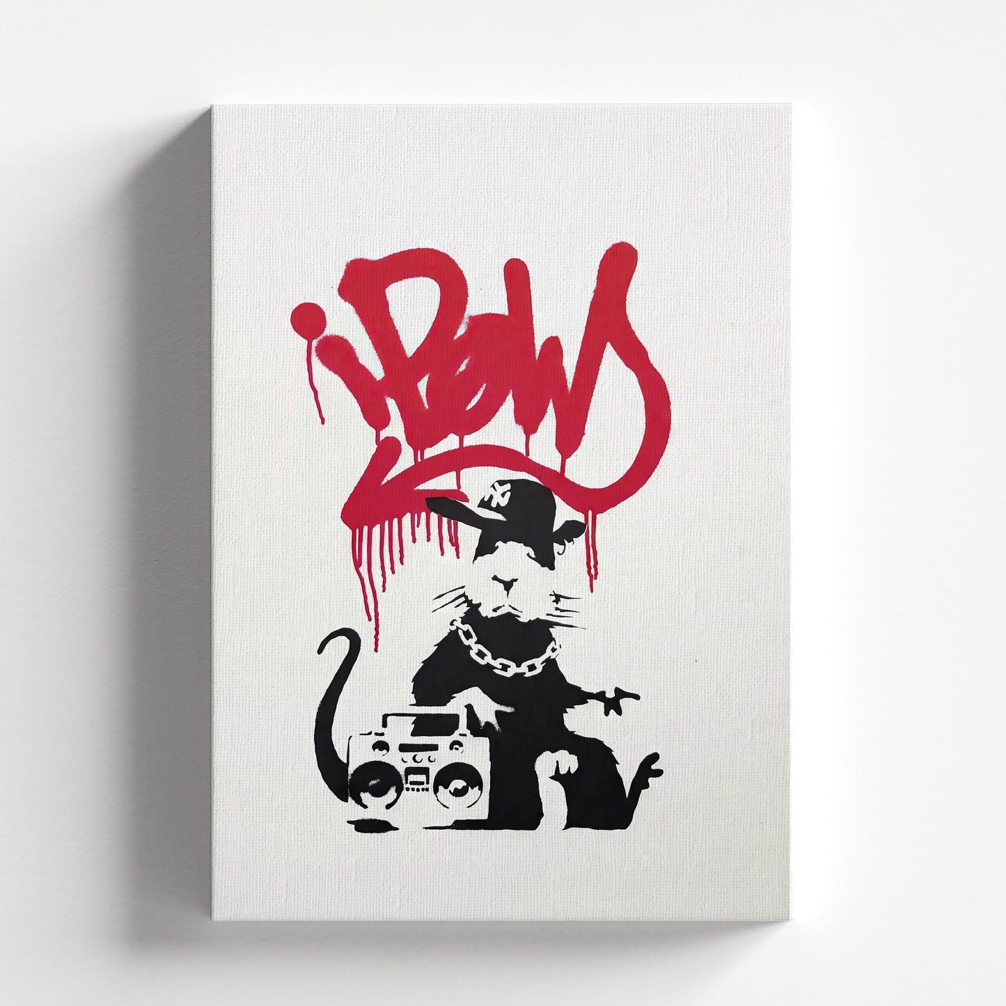 Gangsta Rat (Red) by Banksy 2005 | Street Art Print (B7960)