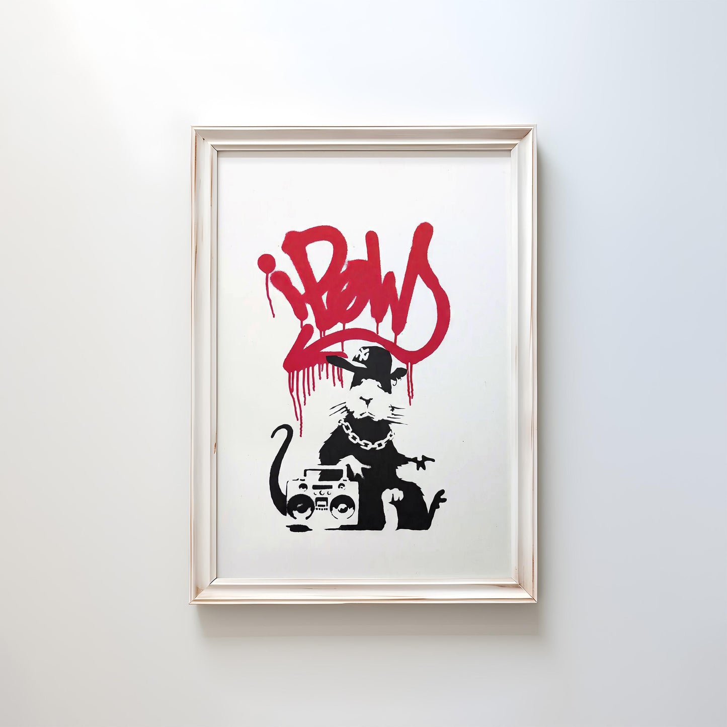 Gangsta Rat (Red) by Banksy 2005 | Street Art Print (B7960)