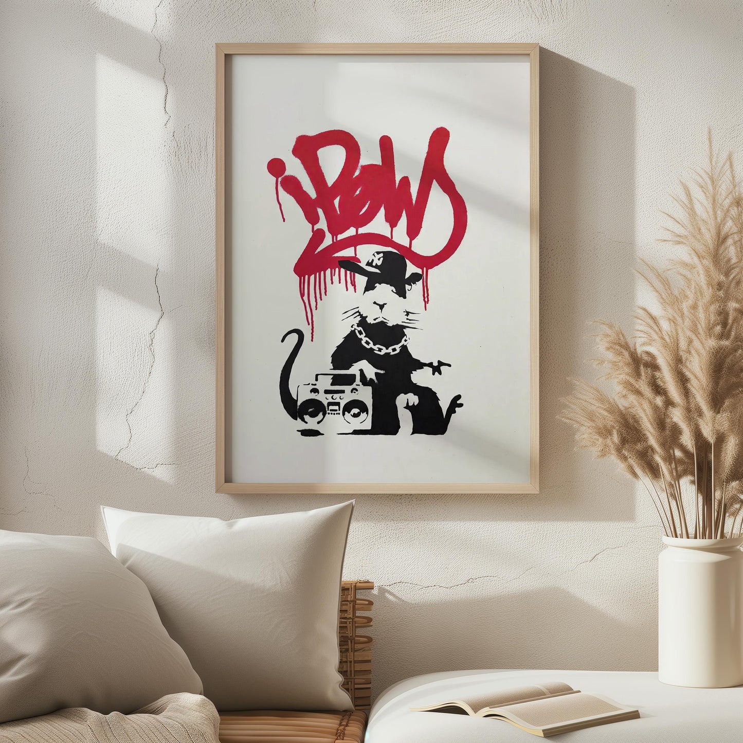 Gangsta Rat (Red) by Banksy 2005 | Street Art Print (B7960)