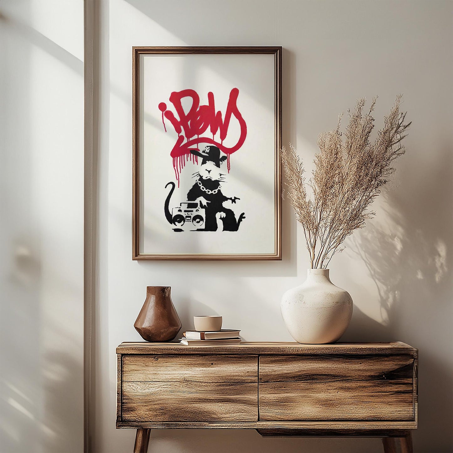 Gangsta Rat (Red) by Banksy 2005 | Street Art Print (B7960)