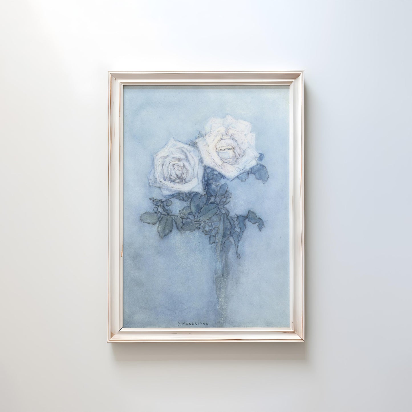 Two Roses by Piet Mondriaan | Floral Art Print (D0572)