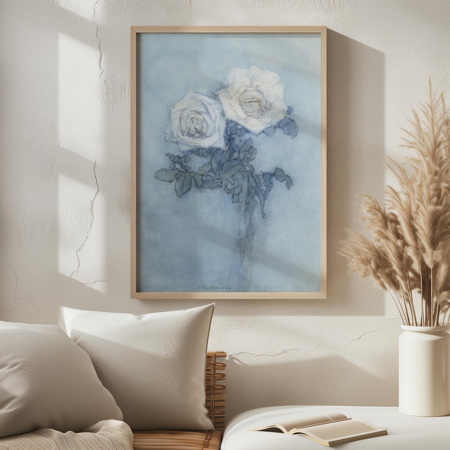 Two Roses by Piet Mondriaan | Floral Art Print (D0572)