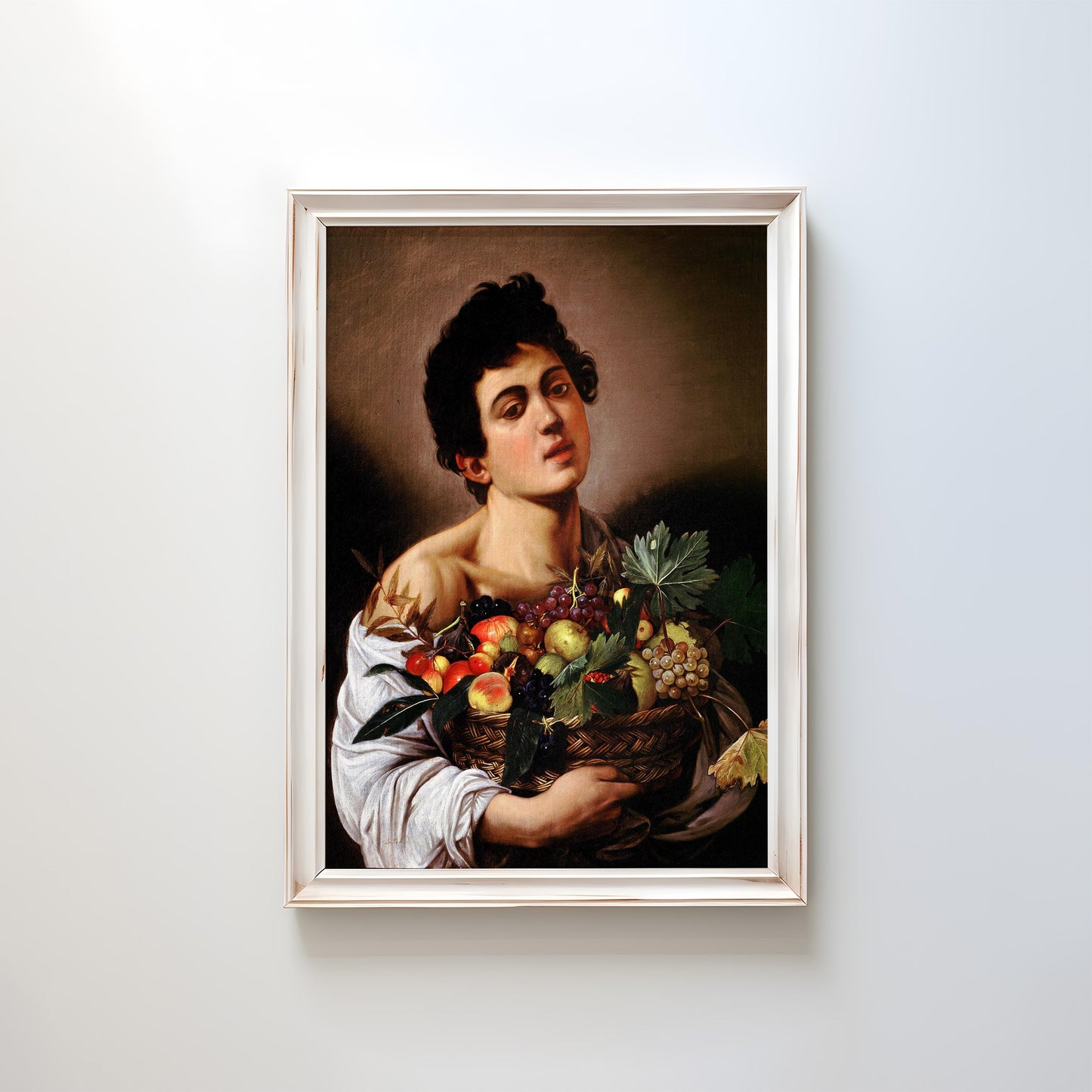 Boy with a Basket of Fruit by Caravaggio 1595 | Baroque Art Print (B4509)