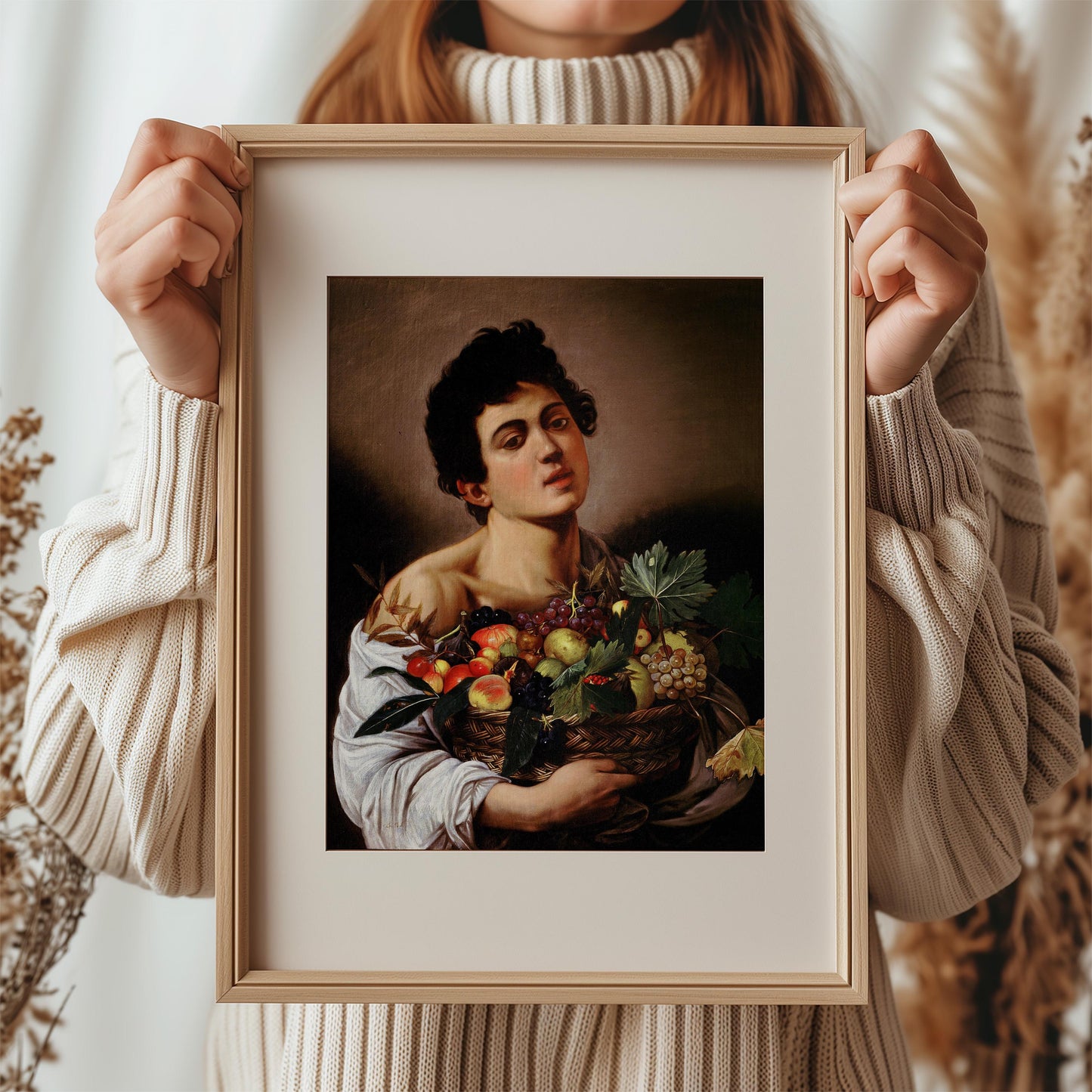 Boy with a Basket of Fruit by Caravaggio 1595 | Baroque Art Print (B4509)