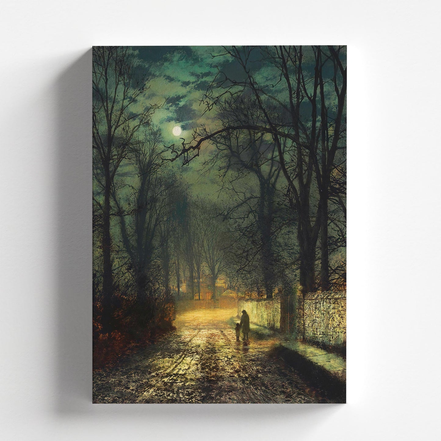 A Moonlit Lane by John Atkinson Grimshaw 1874 | Victorian Art Print (B4127)