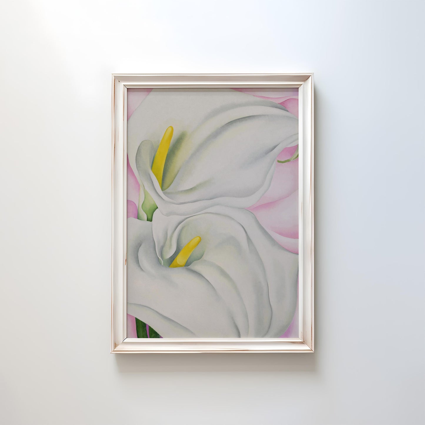 Two Calla Lilies on Pink by Georgia O'Keeffe 1928 | American Art Print (B8042)