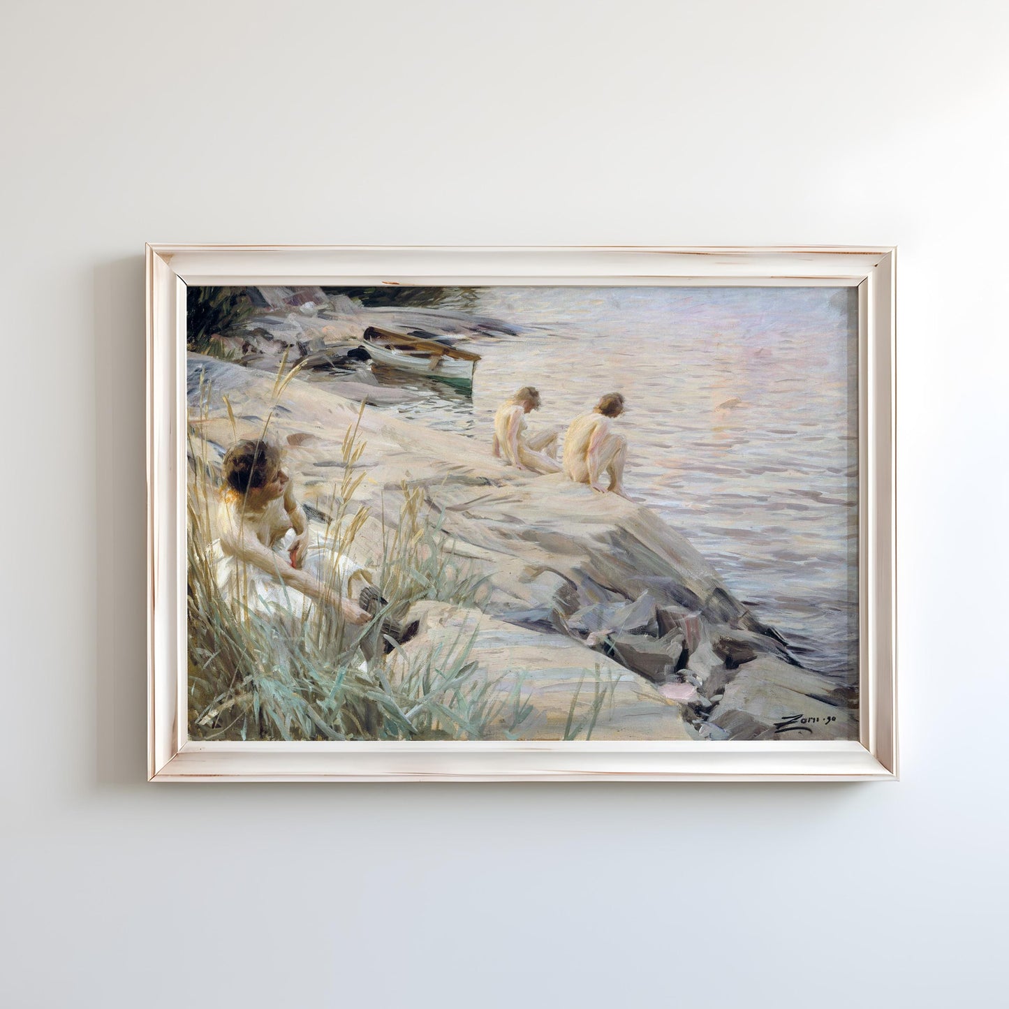 Girls Bathing in the Open Air (Out of Doors) by Anders Zorn | Swedish Art Print (D0883)